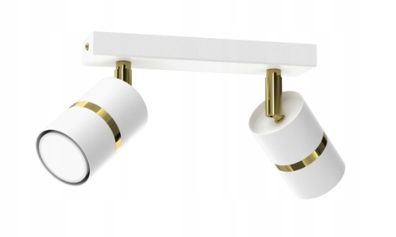 Ewilight Lampa sufitowa wisząca regulowana listwa Tube 2xGU10 biały/złoty