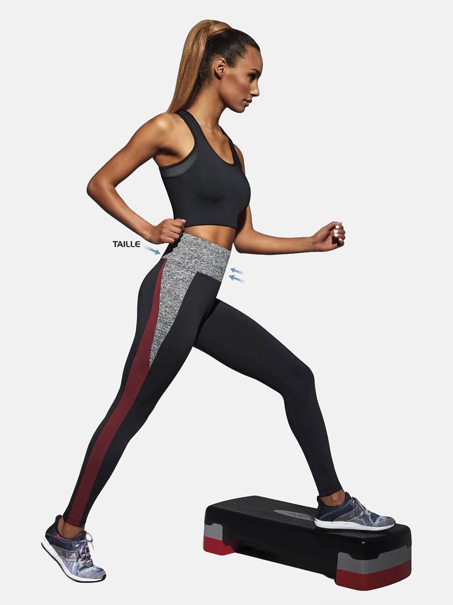 Damskie legginsy sportowe z wysokim stanem czarne Bas Bleu, r. XL