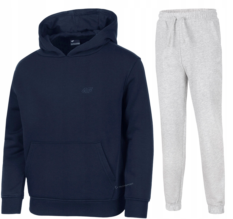 4F Ocieplany Chłopięcy Dres Komplet Bluza Kangurka Spodnie rozm 164