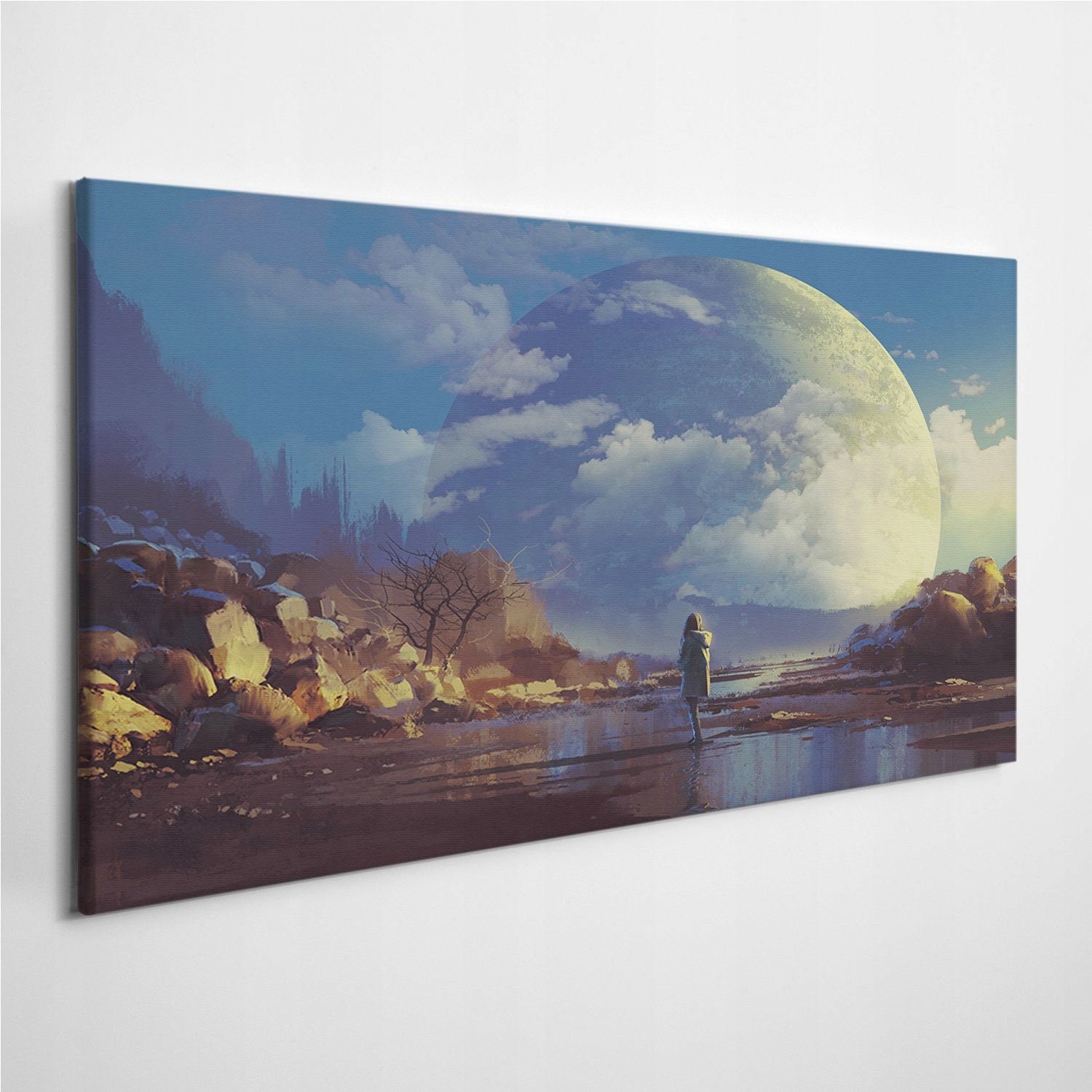 

Zdjęcie na płótnie Kobieta Księżyc Ziemia 120x60