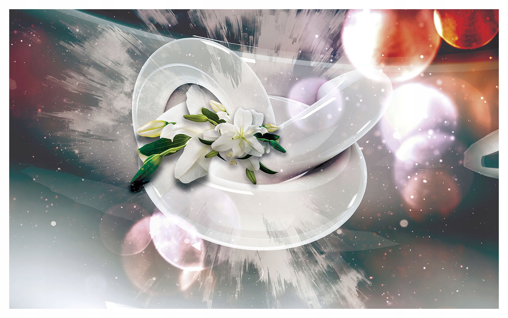 Vliesová fototapeta Biele ľalie Abstrakcia Jemné pozadie 350x250 lepidlo