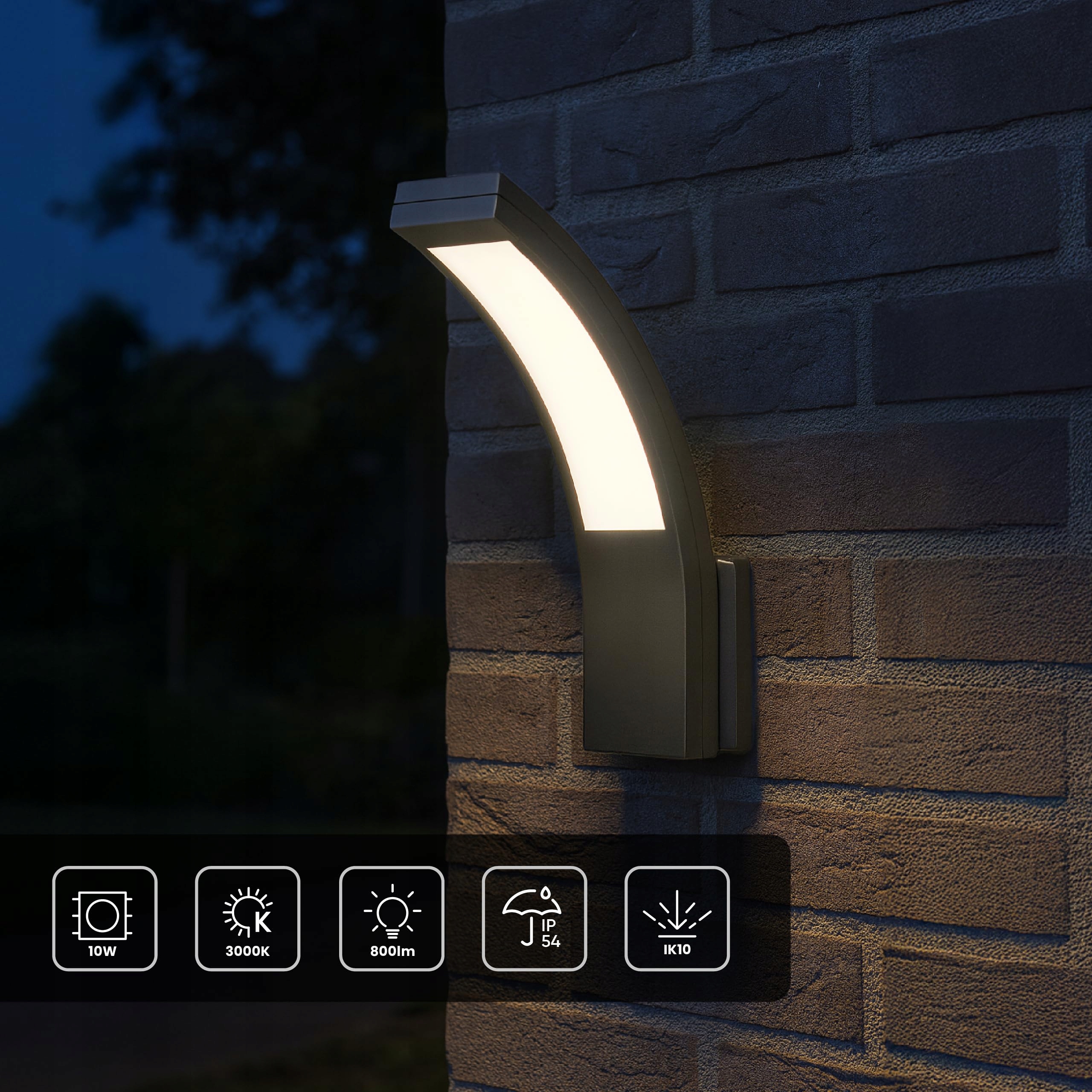 Lampa LED Zewnętrzna Czujnik Ruchu Energooszczędna Ciepła IP54 MIRATIC — miniatura 3
