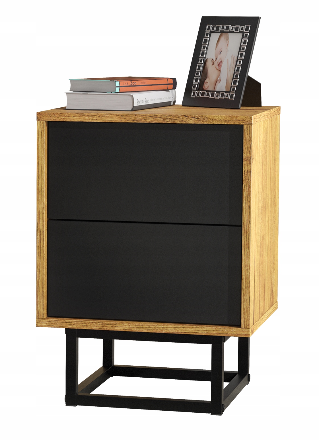 

Szafka Nocna Stolik Loft Retro Dąb/czarny LFT130