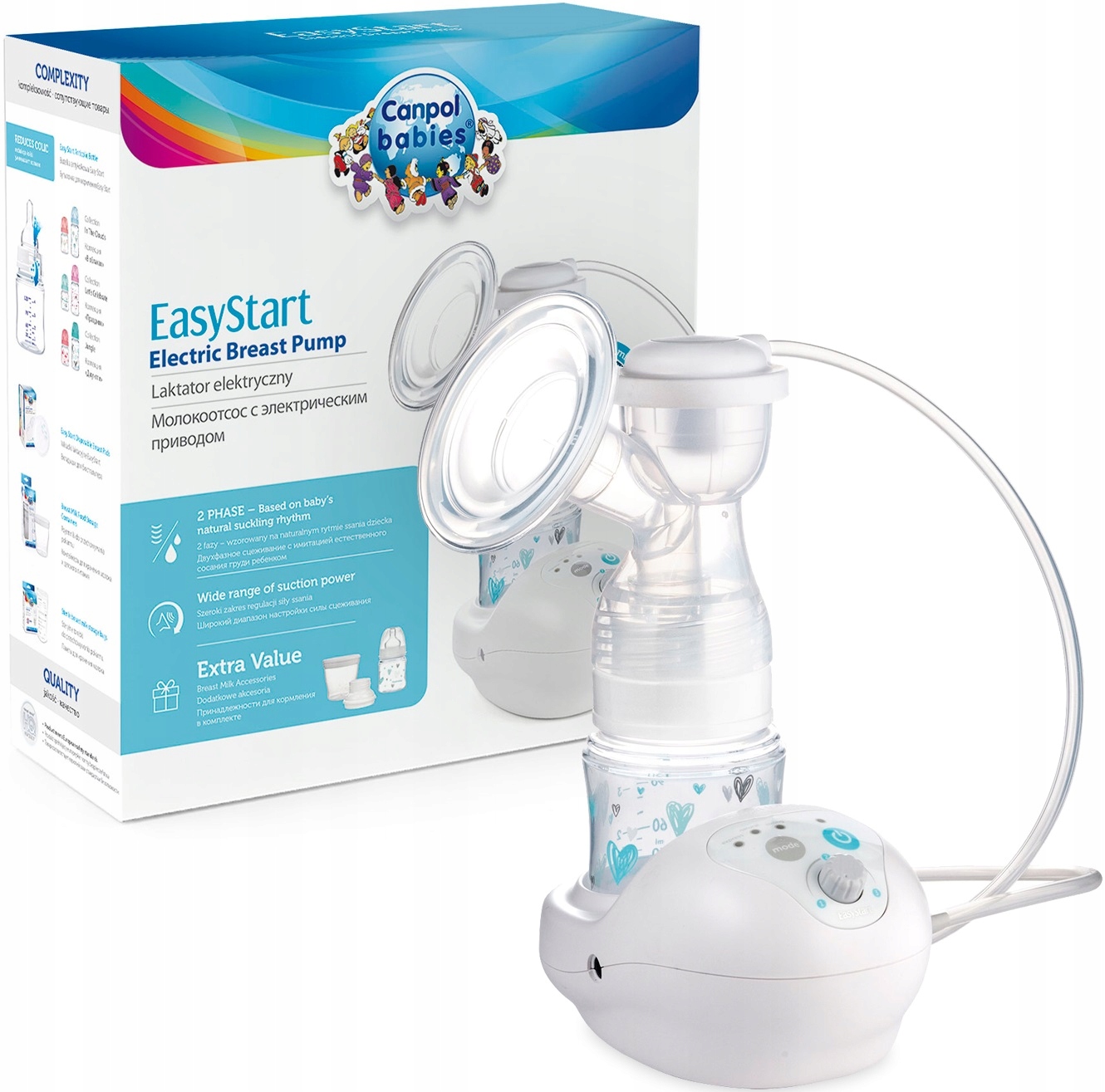 CANPOL LAKTATOR ELEKTRYCZNY Easy Start + AKCESORIA