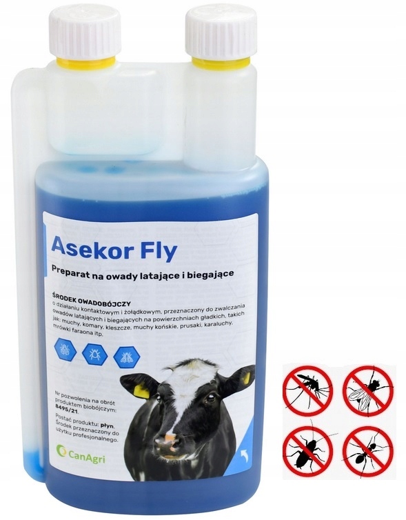 Asekor Fly Přípravek Na Mouchy A Komáry Pro Krávy 1 L