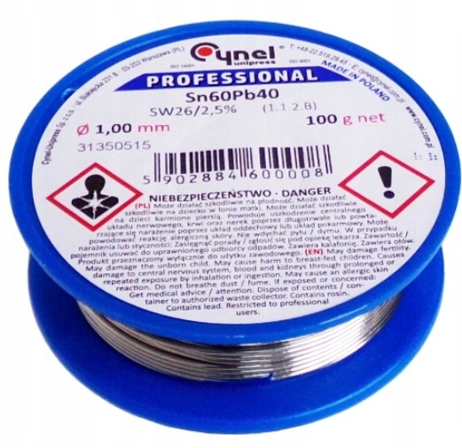 Cyna Cynel PROFESSIONAL SW26 z kalafonią 100g 1mm