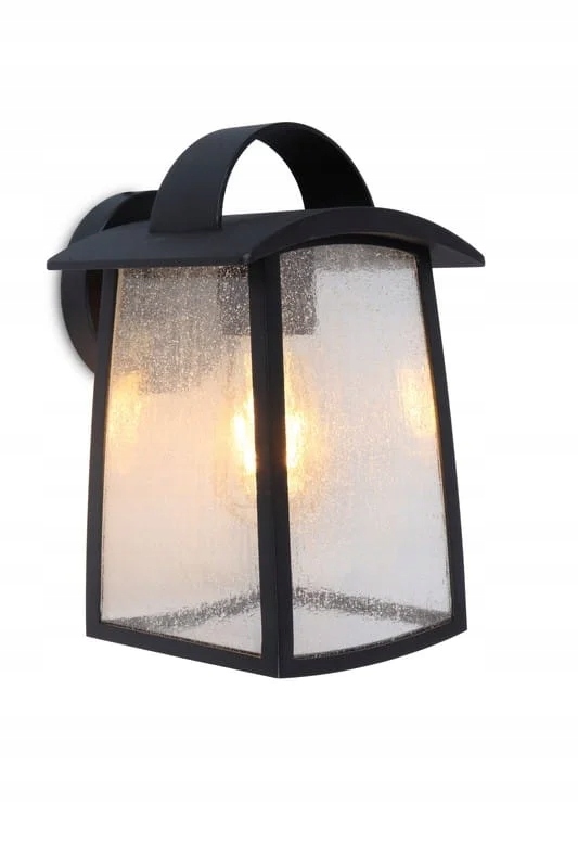 Venkovní nástěnné svítidlo Kelsey černé, hliník/sklo, IP44 Lutec