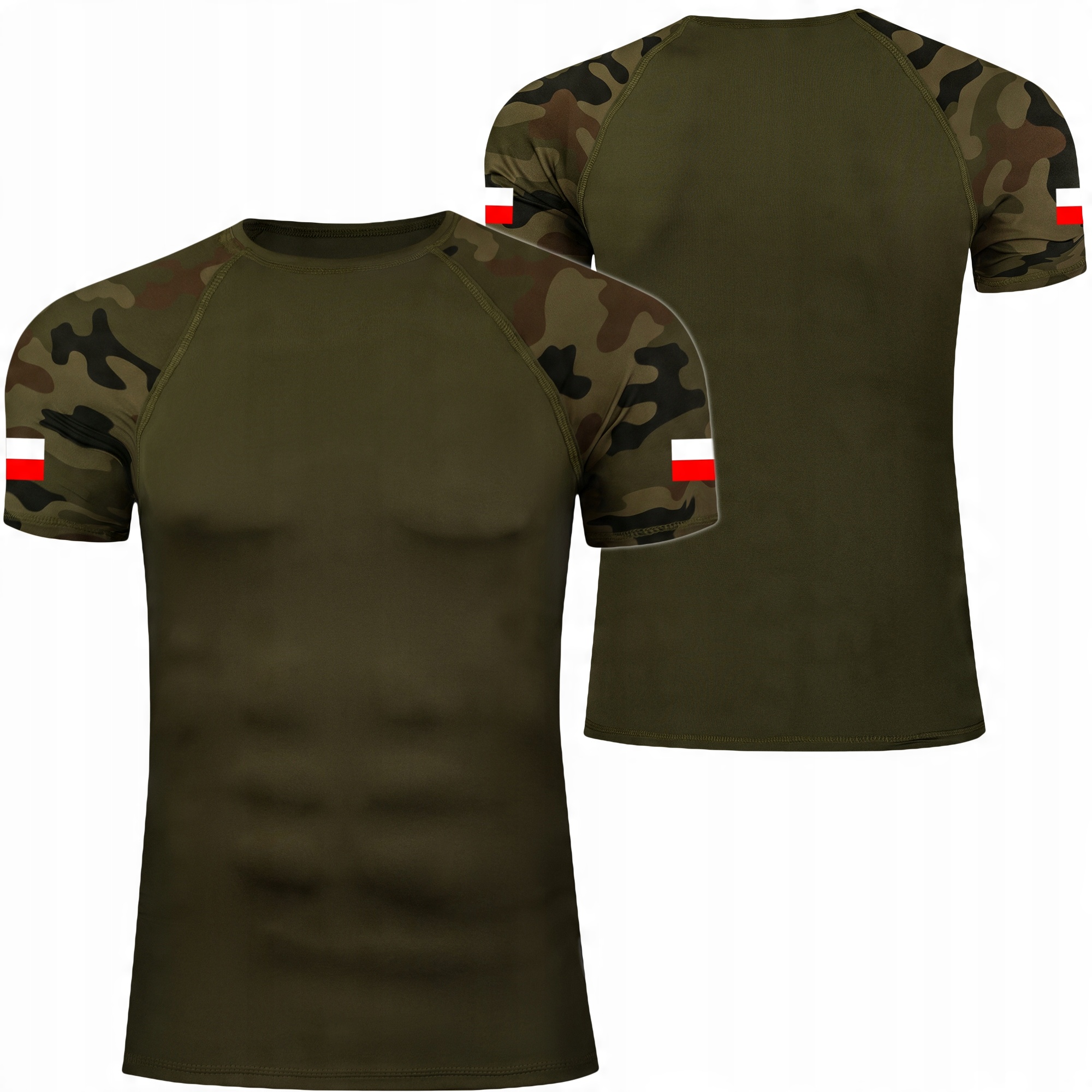 

Koszulka Termoaktywna khaki + moro Nadruk flagi Xs