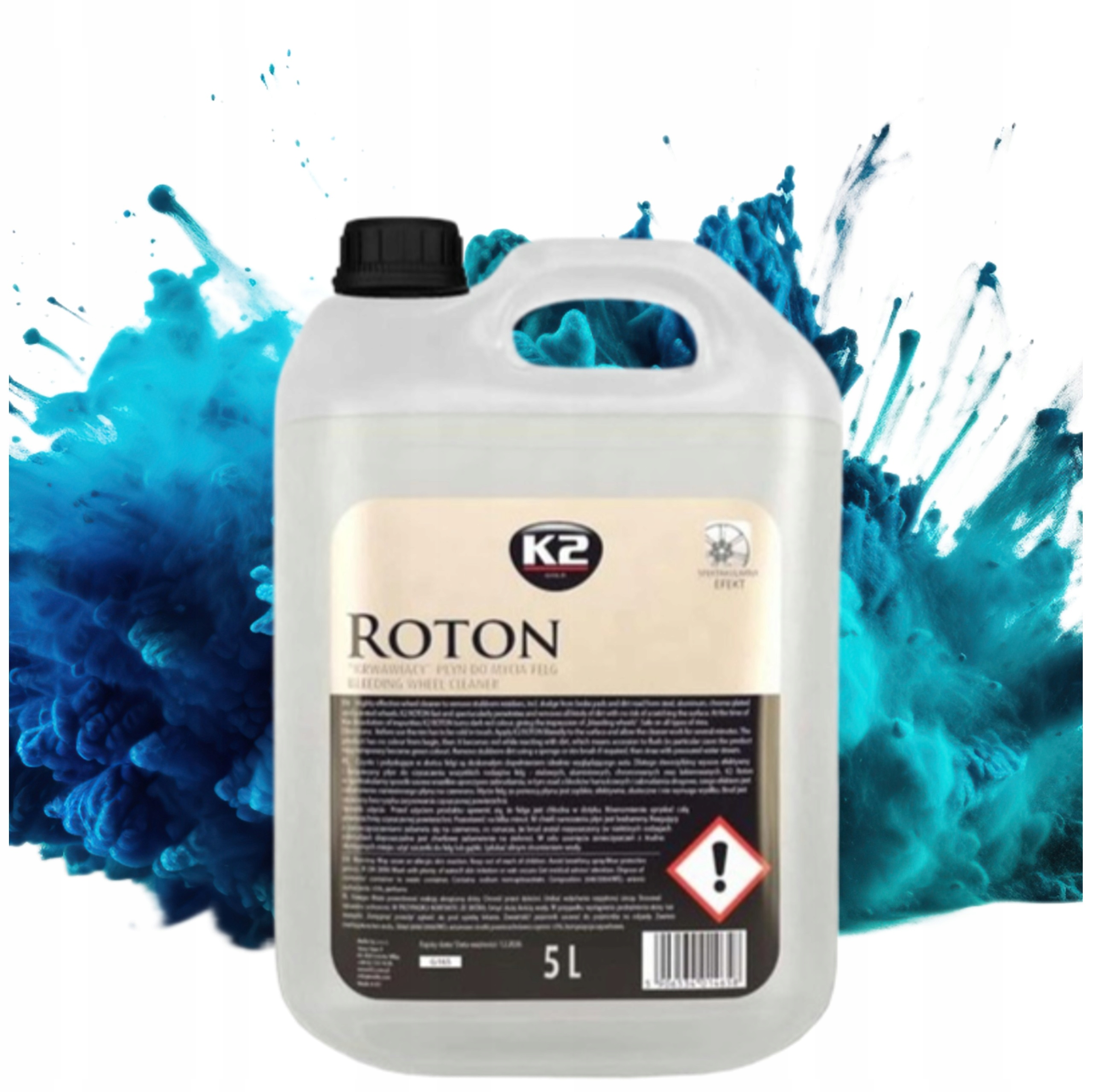 Tekutý přípravek na mytí a čištění ráfků K2 Roton 5L Krvavý ráfek Wheel Cleaner