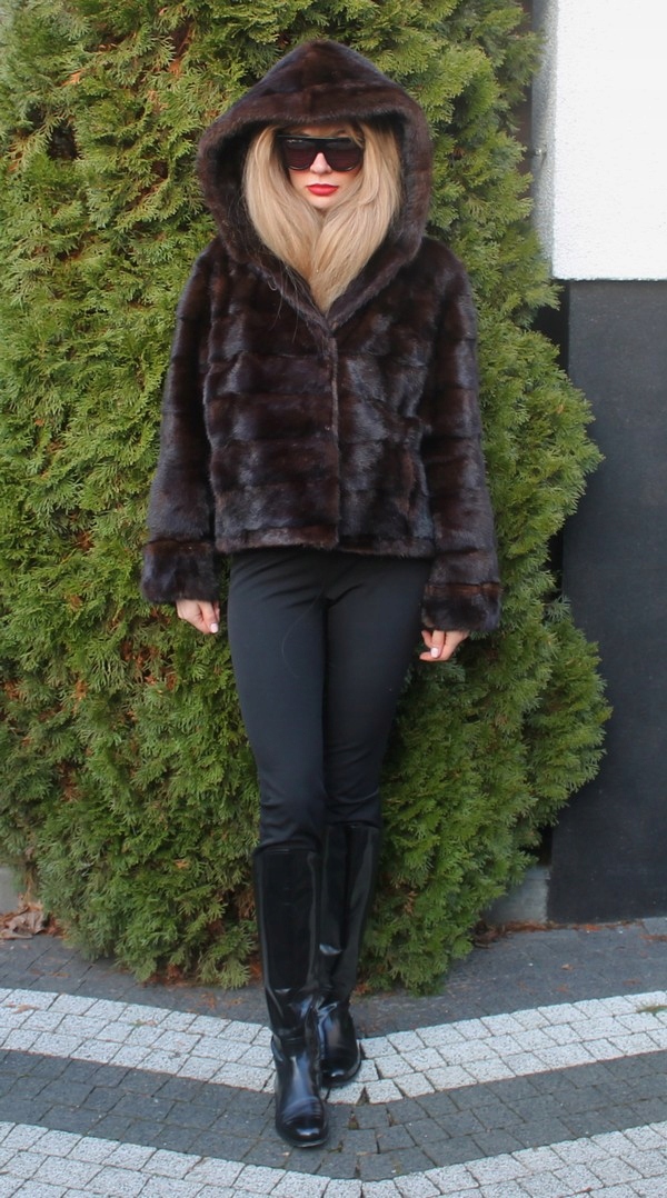 FUTRO Z NOREK-NORKI-MINK-FUR- KURTKA-M/L