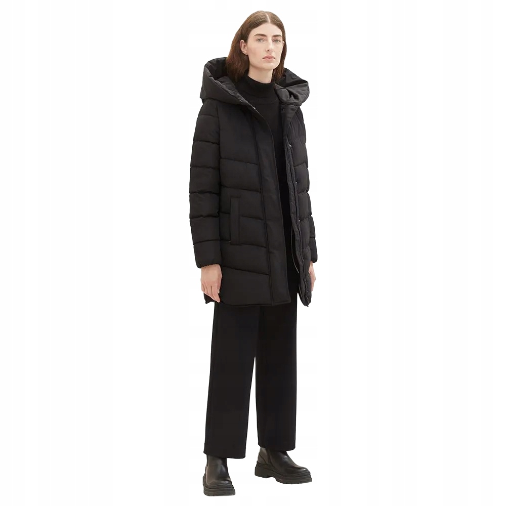 Tom Tailor Černá Prošívaná Bunda S Kapucí XXL 6BB