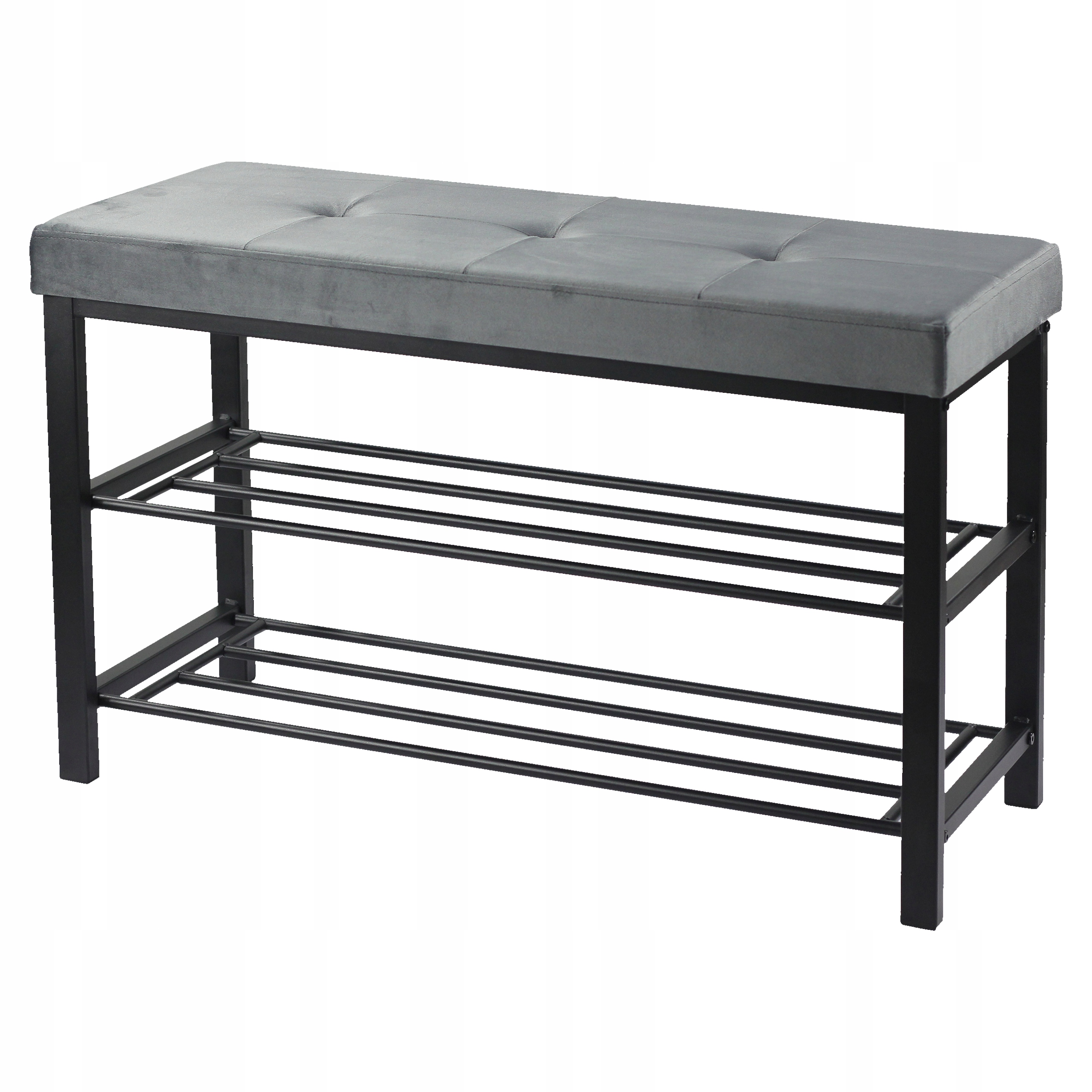 ŁAWKA TAPICEROWANA SZAFKA NA BUTY SIEDZISKO LOFT 79CM SZARY