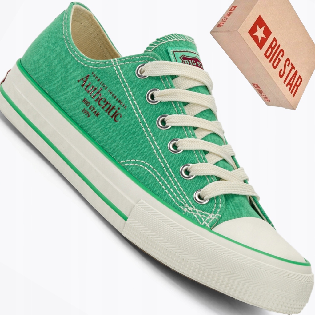 Big Star NN174062 trampki męskie zielone materiałowe klasyczne buty