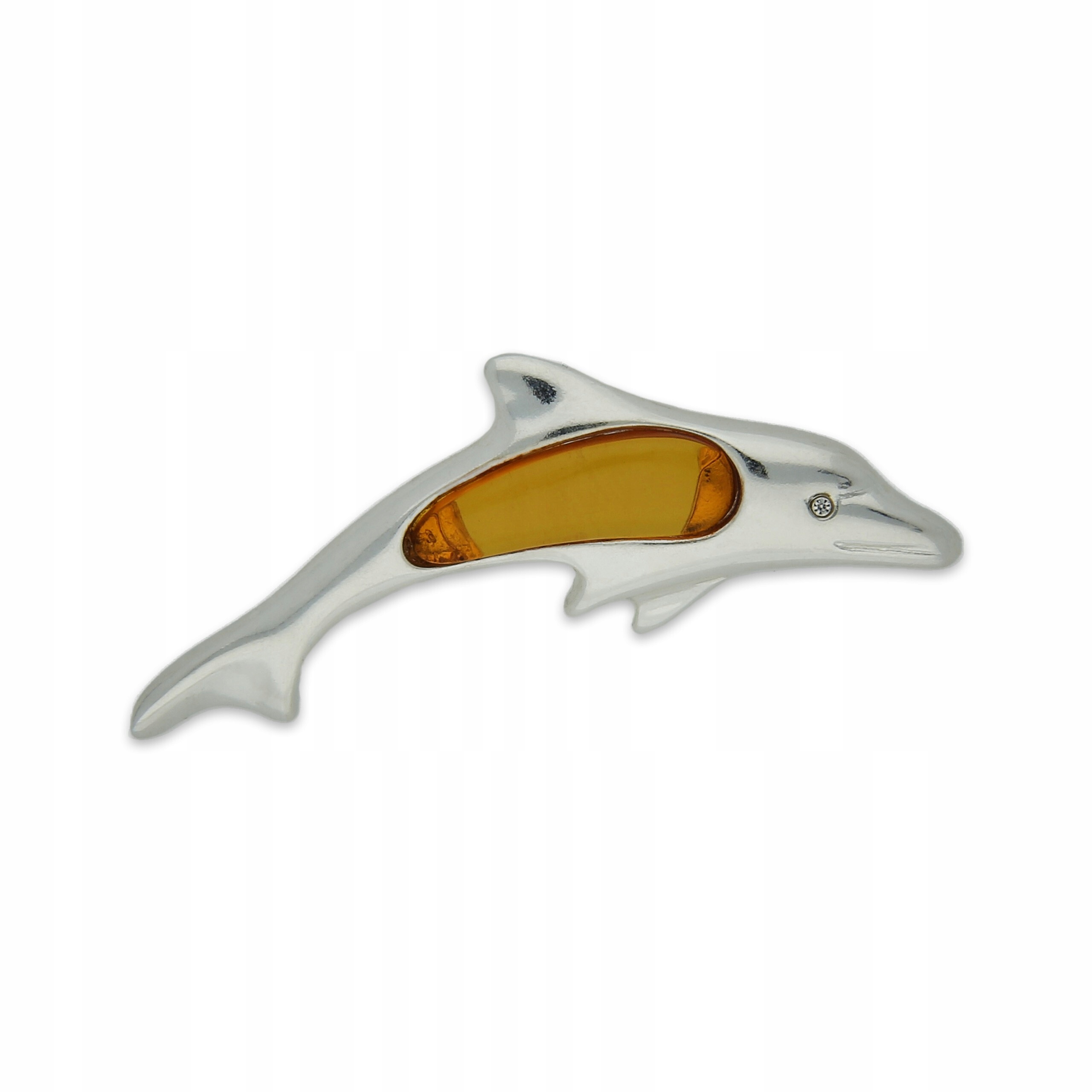Stříbrný Přívěsek Delfín Stříbro A Jantarový Přívěsek