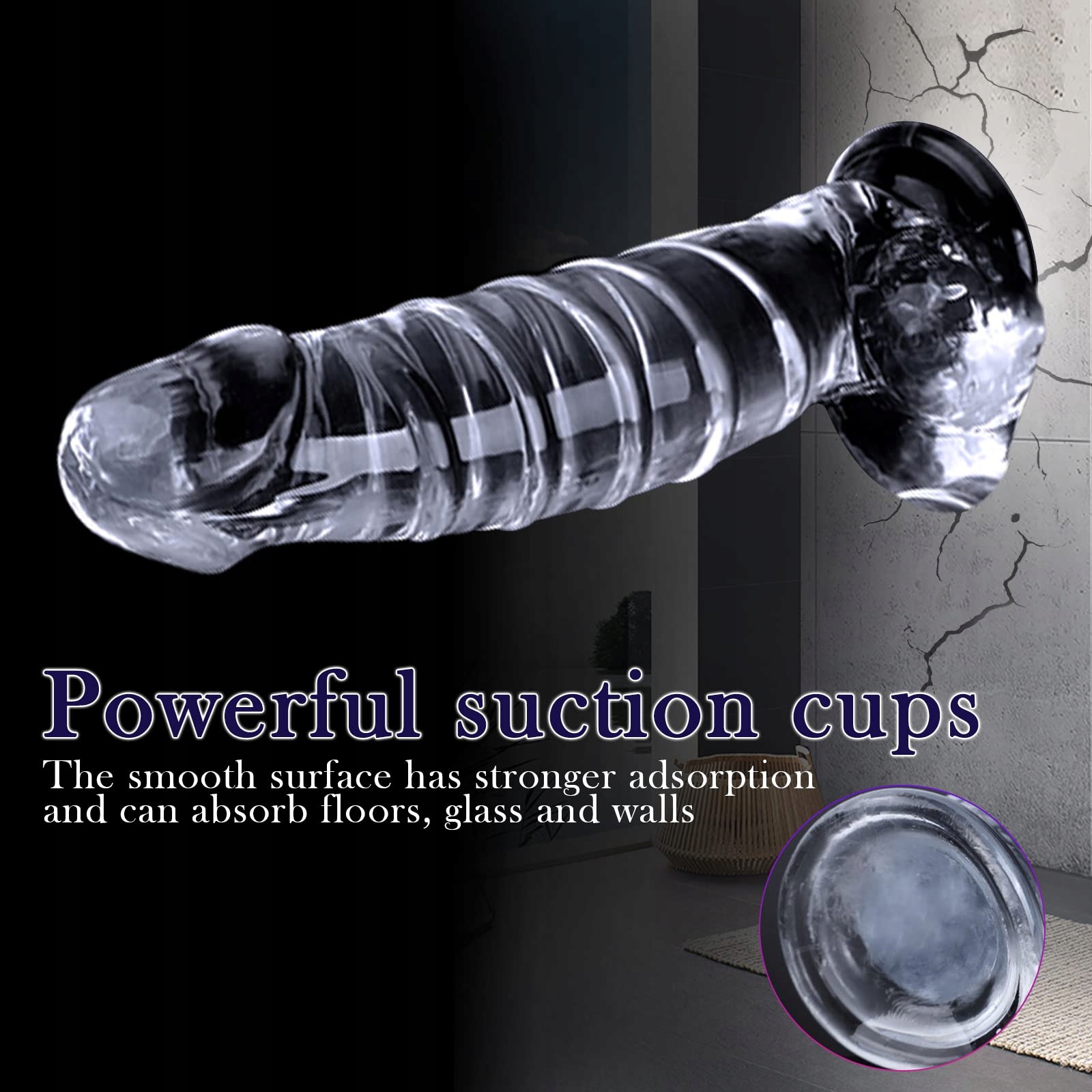 BDSMLOVE XXL Dildo Przezroczysty Realistyczny Z Przyssawką Analny Duży — miniatura 6