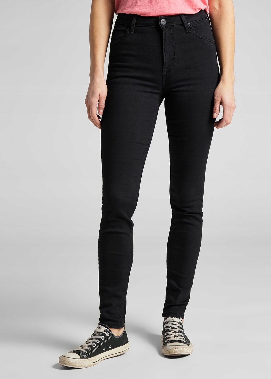 Dámské džíny Lee Scarlett High 112114135 Black Rinse W29 L31 Úzké