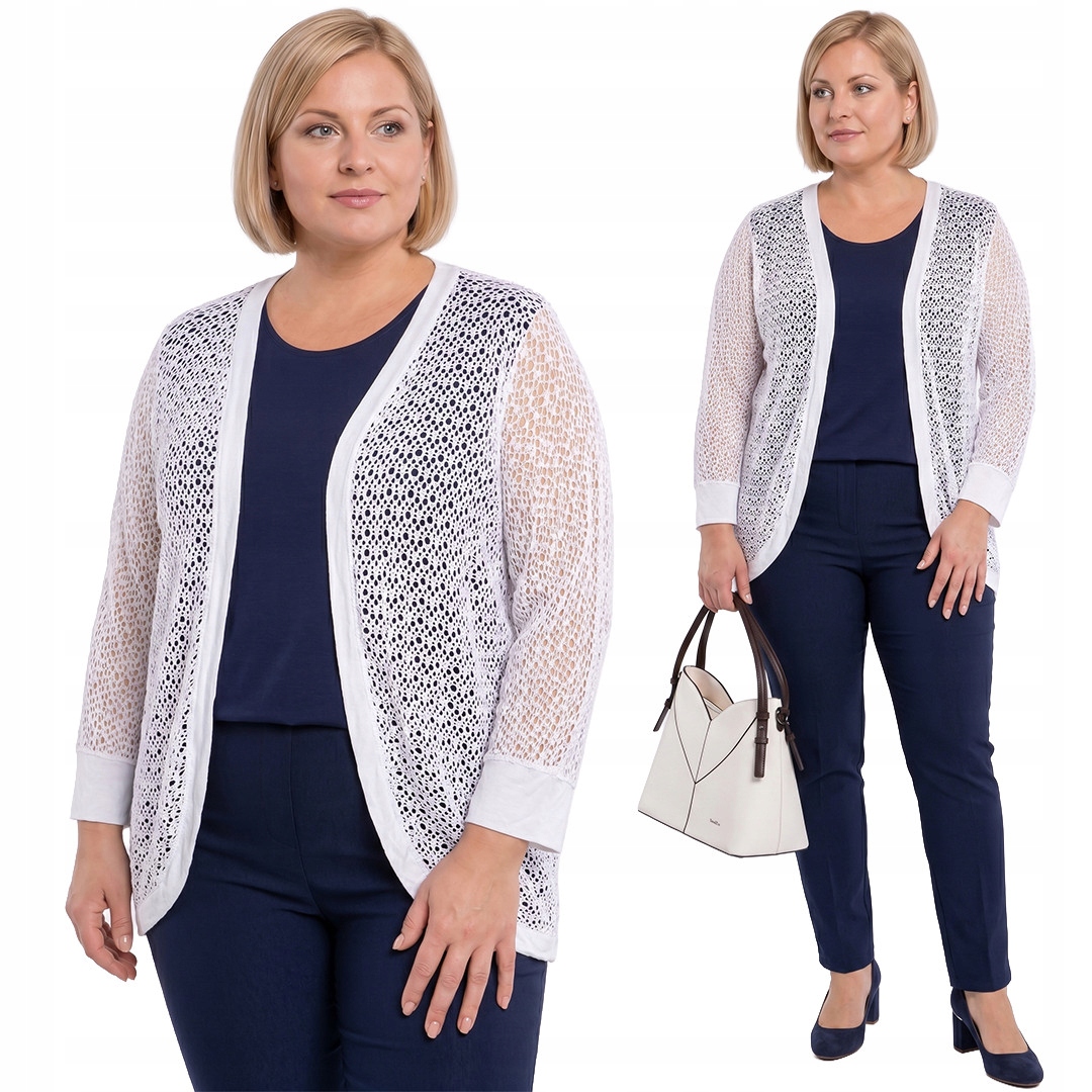 Bílá ažurová přikrývka plus size velikost 56/58/60