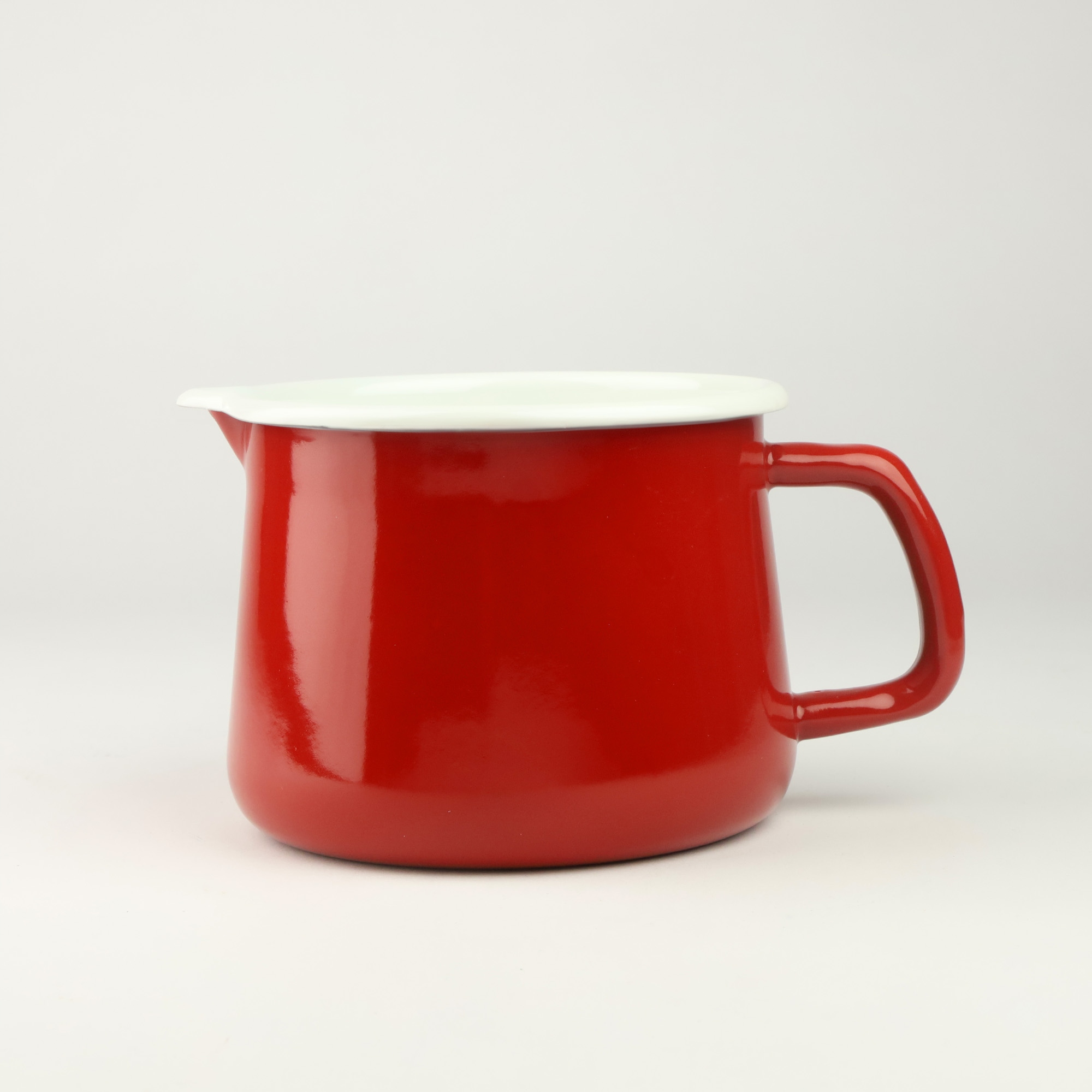 EMALIOWANY KUBEK Z WYLEWKĄ DZBANUSZEK NA KUCHENKĘ Z DZIÓBKIEM 1,7L CZERWONY