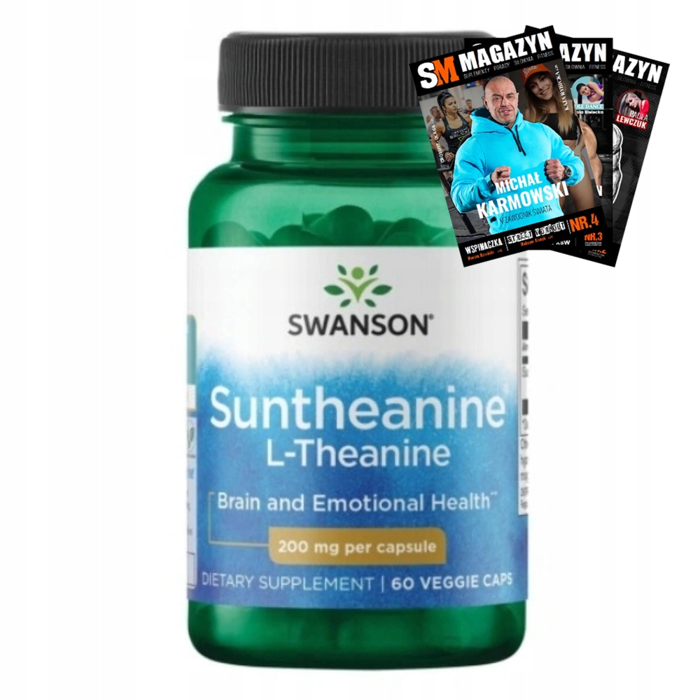 Swanson L-theanin 200 mg 60 kapslí Relaxace Spánek Pohoda Stres