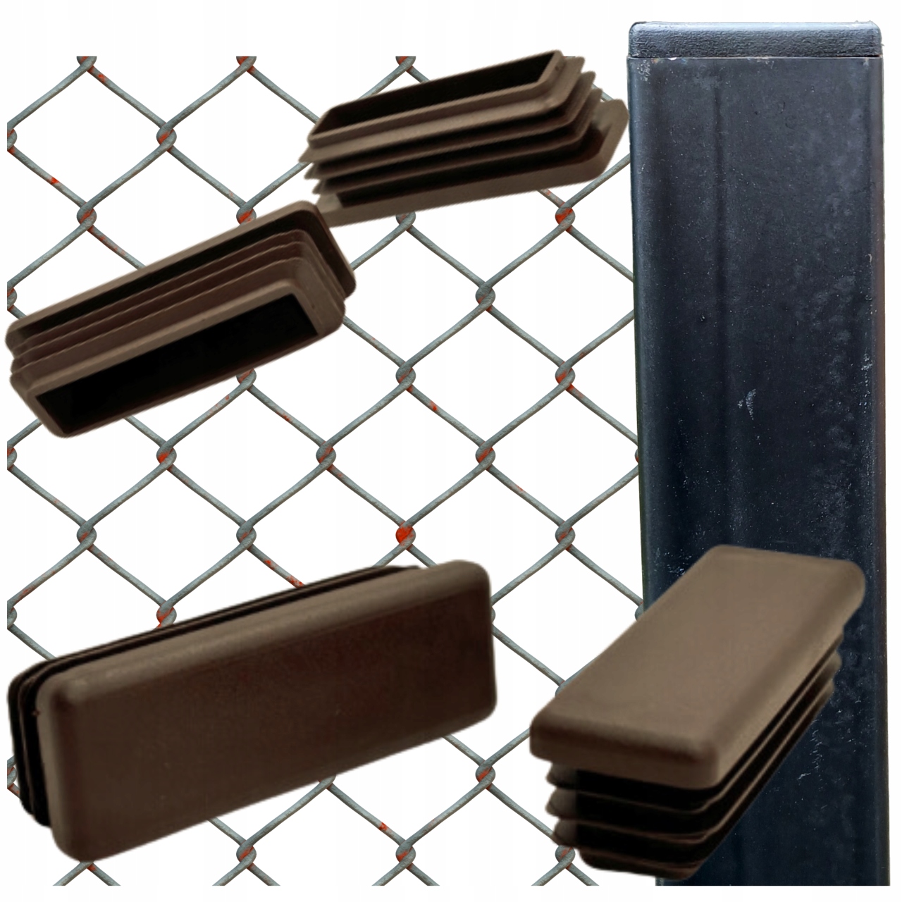 Vnitřní krytka na profil sloupku stříška 80x20 20 Ks Hnědá