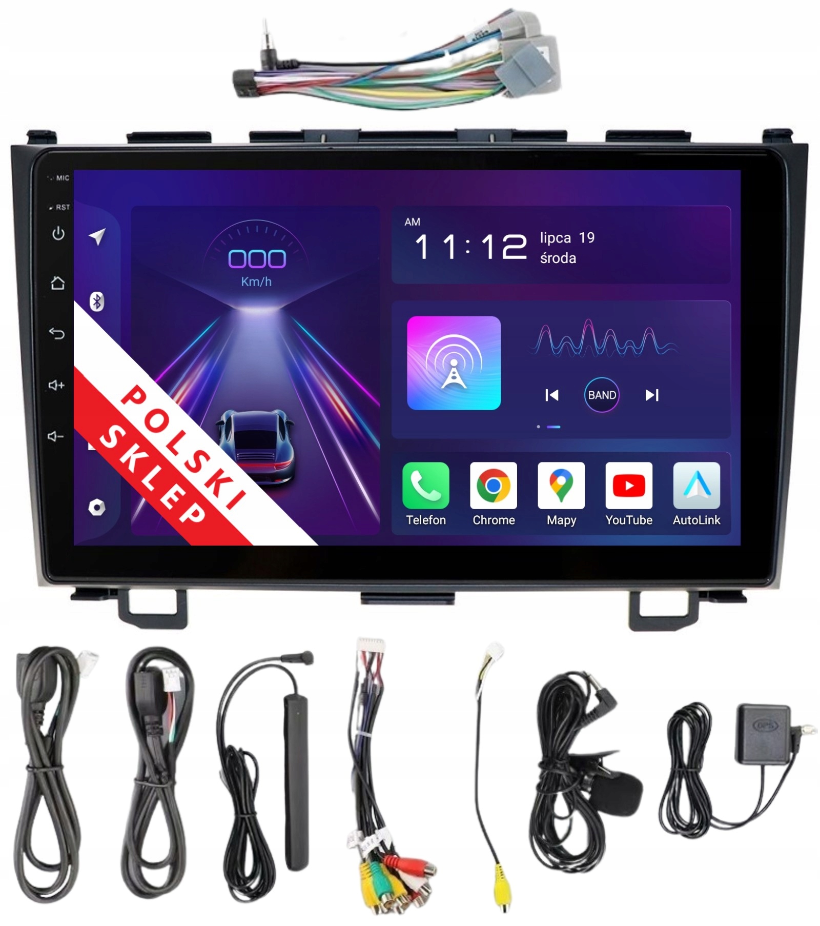 Radio 2DIN Nawigacja Android Honda Crv Cr-v 3 III 8/256 Gb Dsp Carplay Lte
