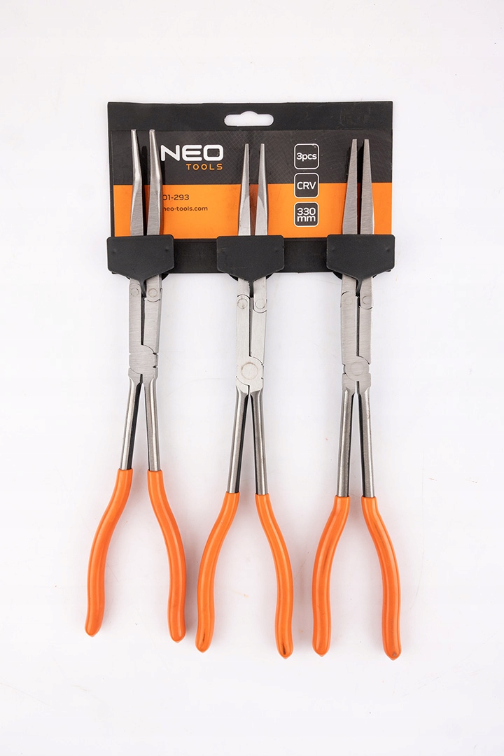 Kleště s dvojitým kloubem prodloužené Crv sada 3 ks Neo