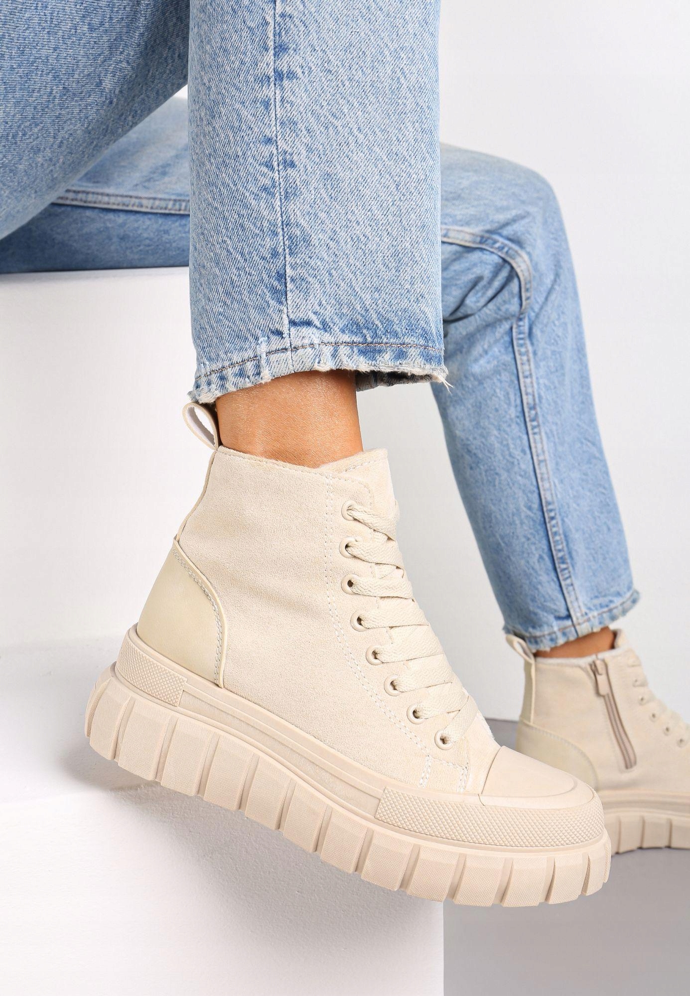 Renee Beżowe Botki damskie 40 Ekoskóra