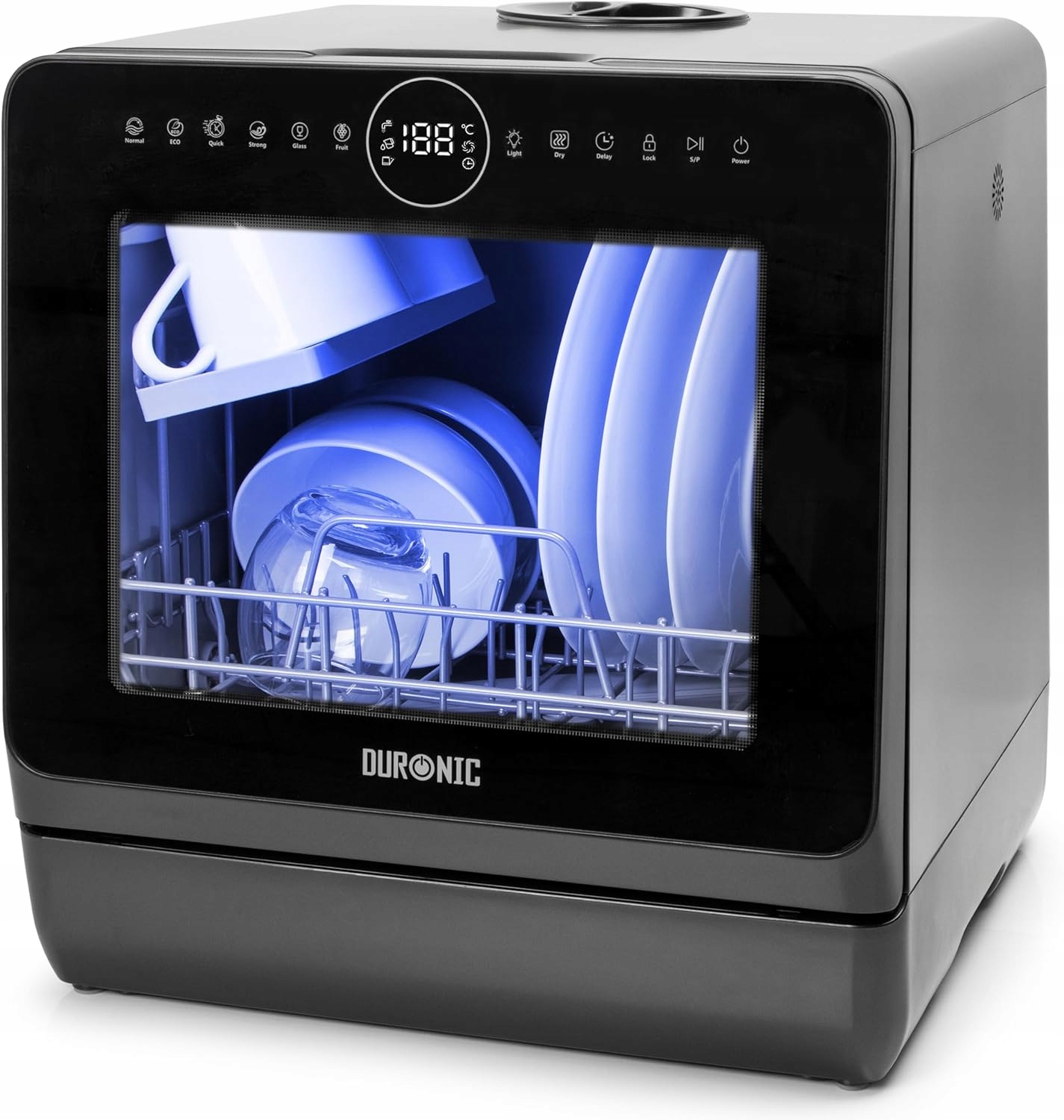 Duronic DW5 Bk Mini Kompaktní Myčka Nádobí Bez Vody 5 L Černá