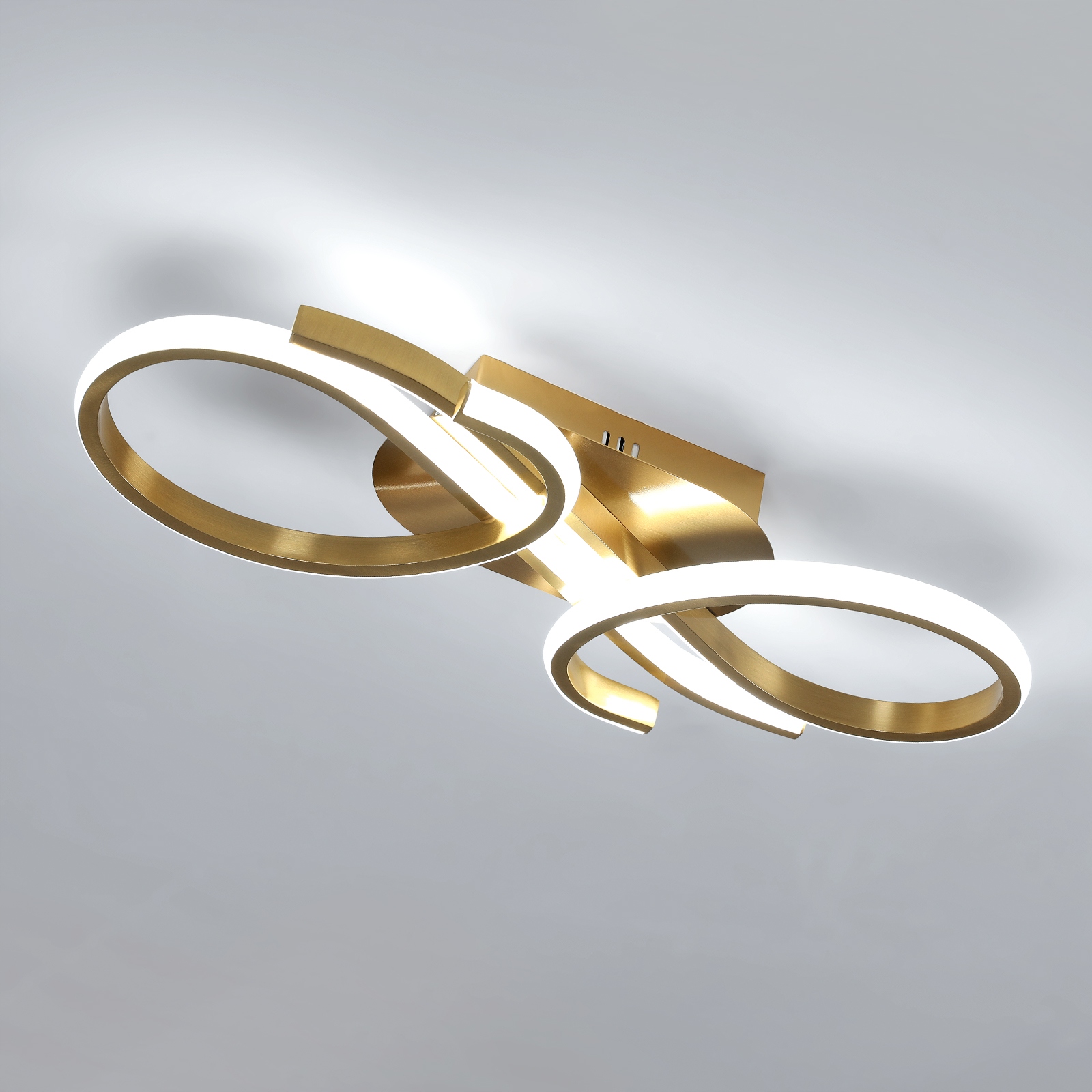 Lampa Sufitowa Led Nowoczesna złota 36W 6500K Natynkowa Do Salonu I Kuchni