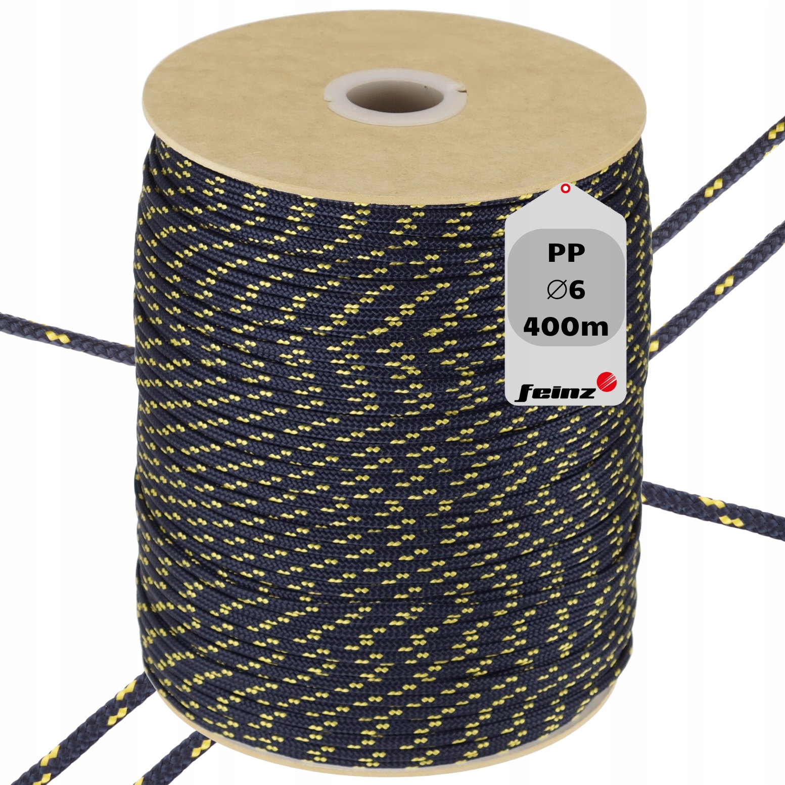 Linka Polypropylenová Pletená Fi 6 mm Rolka 400 mb