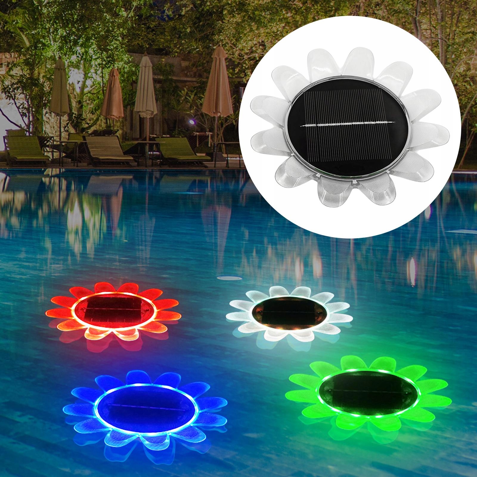 Słoneczna lampka nocna do dekoracji basenu w Długość/wysokość 0 cm