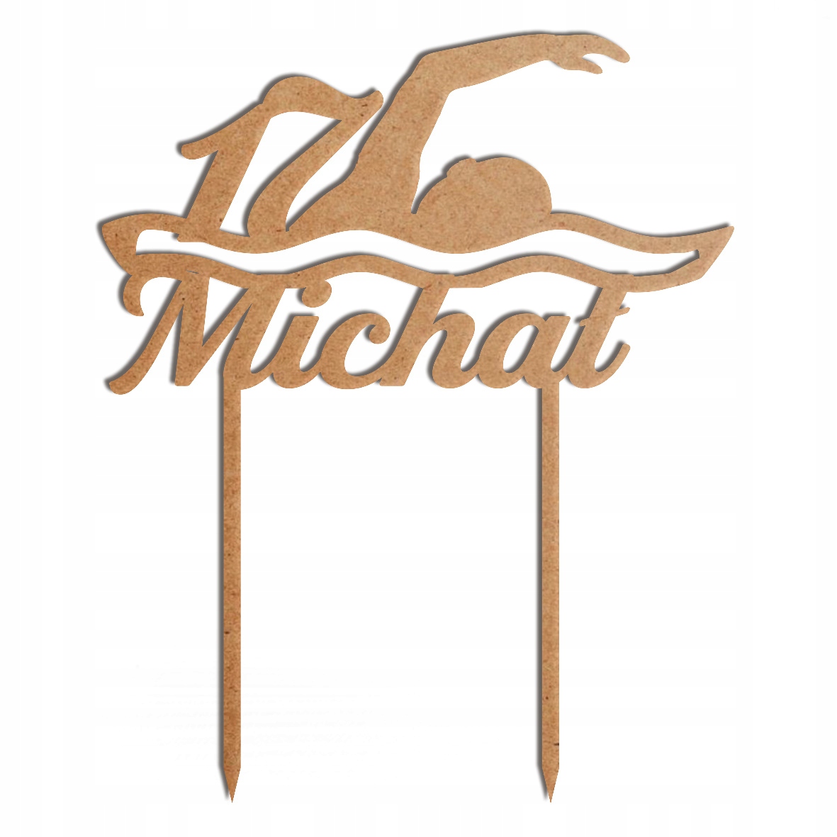 szary topper pływanie liczba imię dekoracja