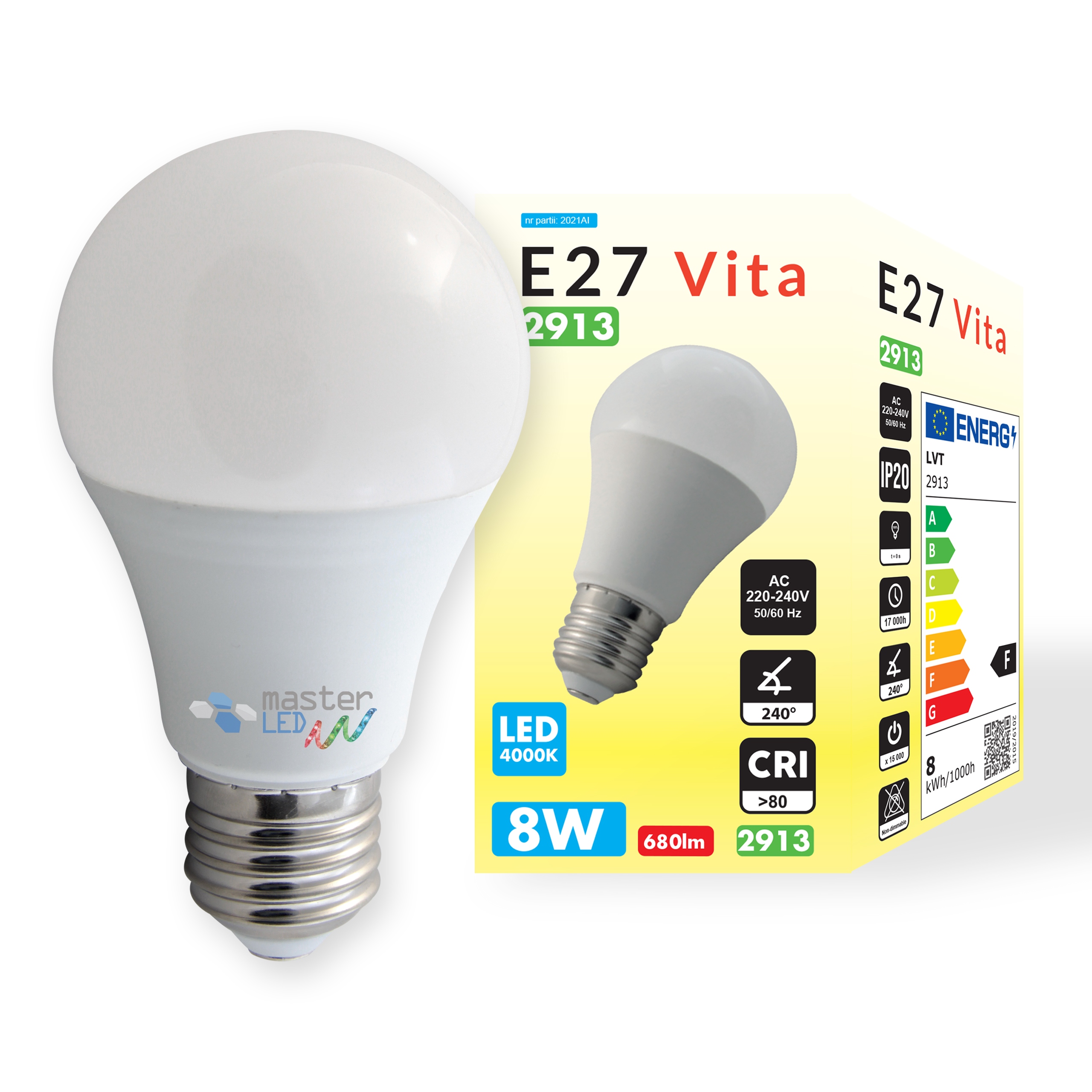 

Żarówka Led E27 2835 Smd 800lm 8W kula A60 230V