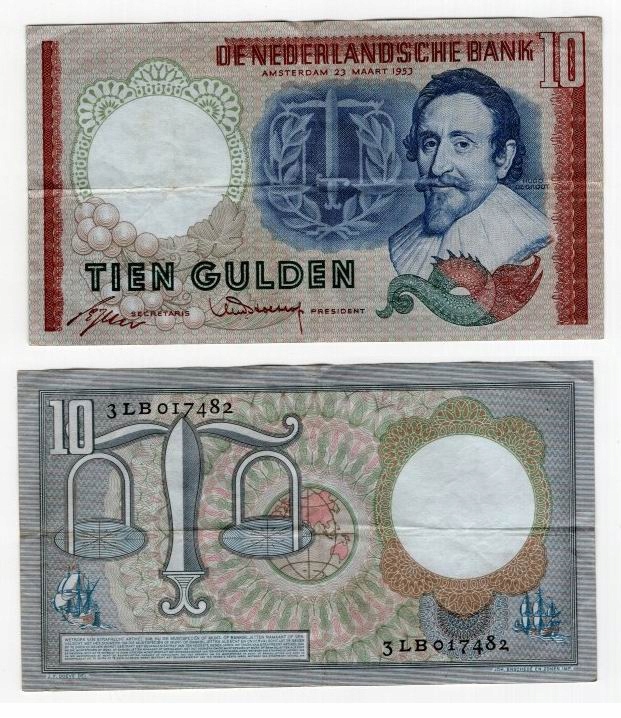 HOLANDIA 1953 10 GULDEN
