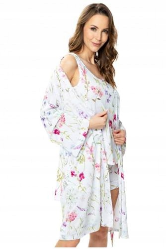 86538 Flores Peniuarový župan Mewa s potiskem květin