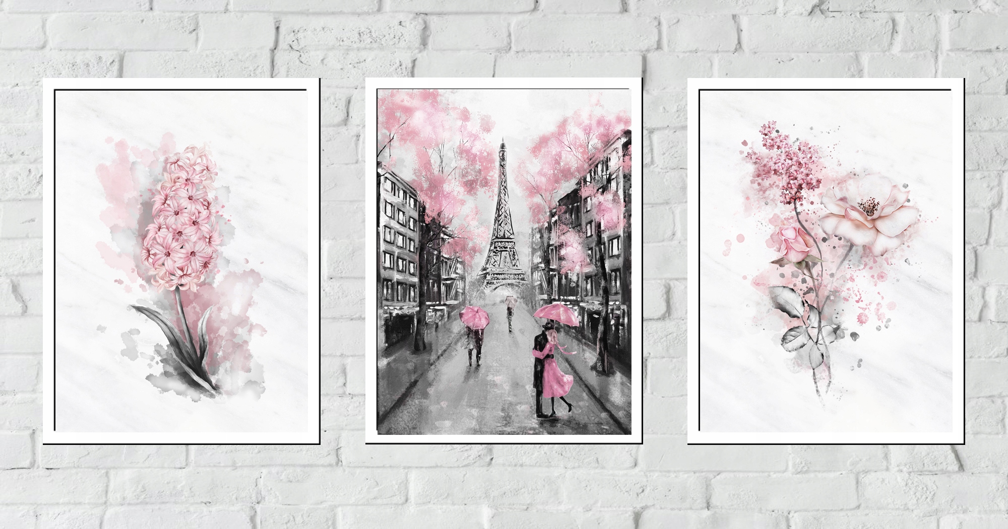 30x40 OBRAZY RAMIE PLAKATY RAMKA BOHO PARYŻ KWIATY Wysokość produktu 40 cm