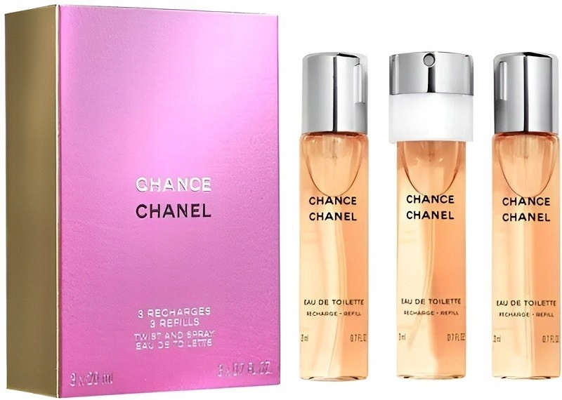 Chanel Chance toaletní voda 60 Ml (3x20 ml) Náplně Atomizér