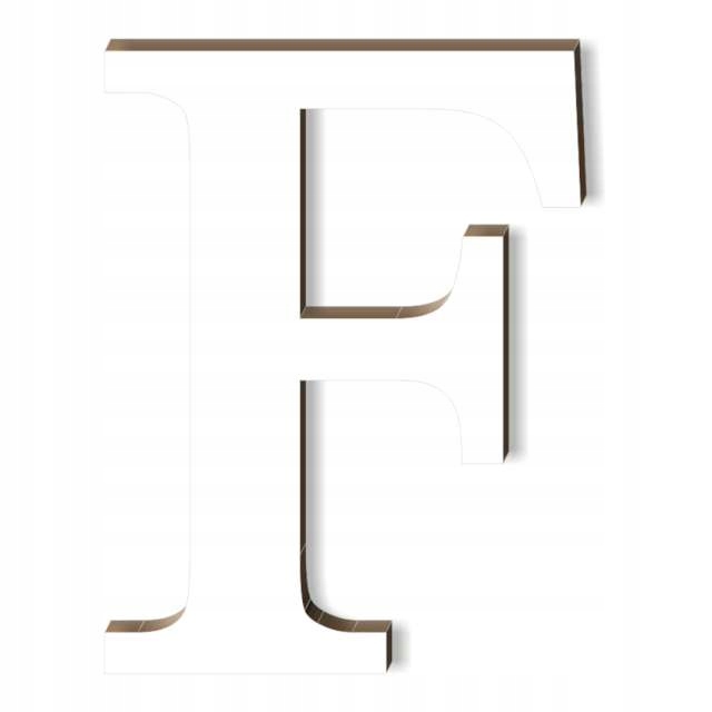 

laminat Litera literka F Times biała rozm.M 10cm