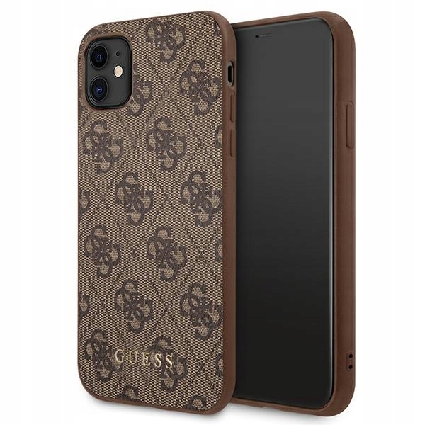 Guess GUHCN61G4GFBR iPhone 11 Xr 6,1" hnědý/brown hard case 4G Metal Go