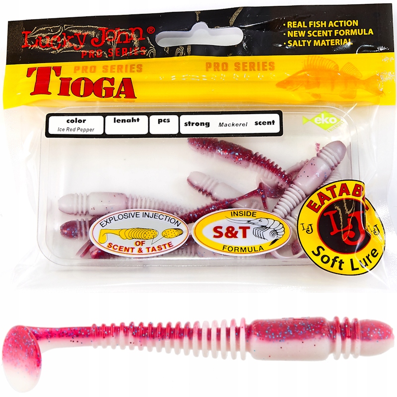 Guma Ripper Lucky John Tioga 2.9" 7.4cm T68 Ice Red Pepper 7szt.