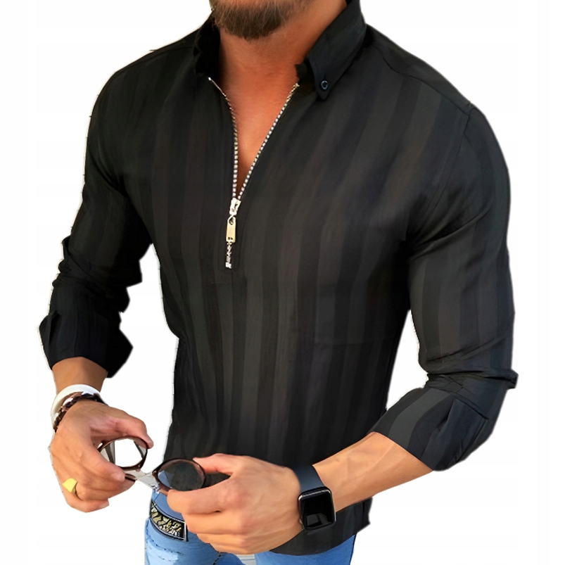 Pánská košile Casual Pruhovaná Denní Elastická