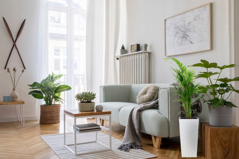 DONICA FINEZJA Z WKŁADEM BIAŁA POŁYSK DONICZKA 25x25 h47 LAMELA Szerokość produktu 25 cm