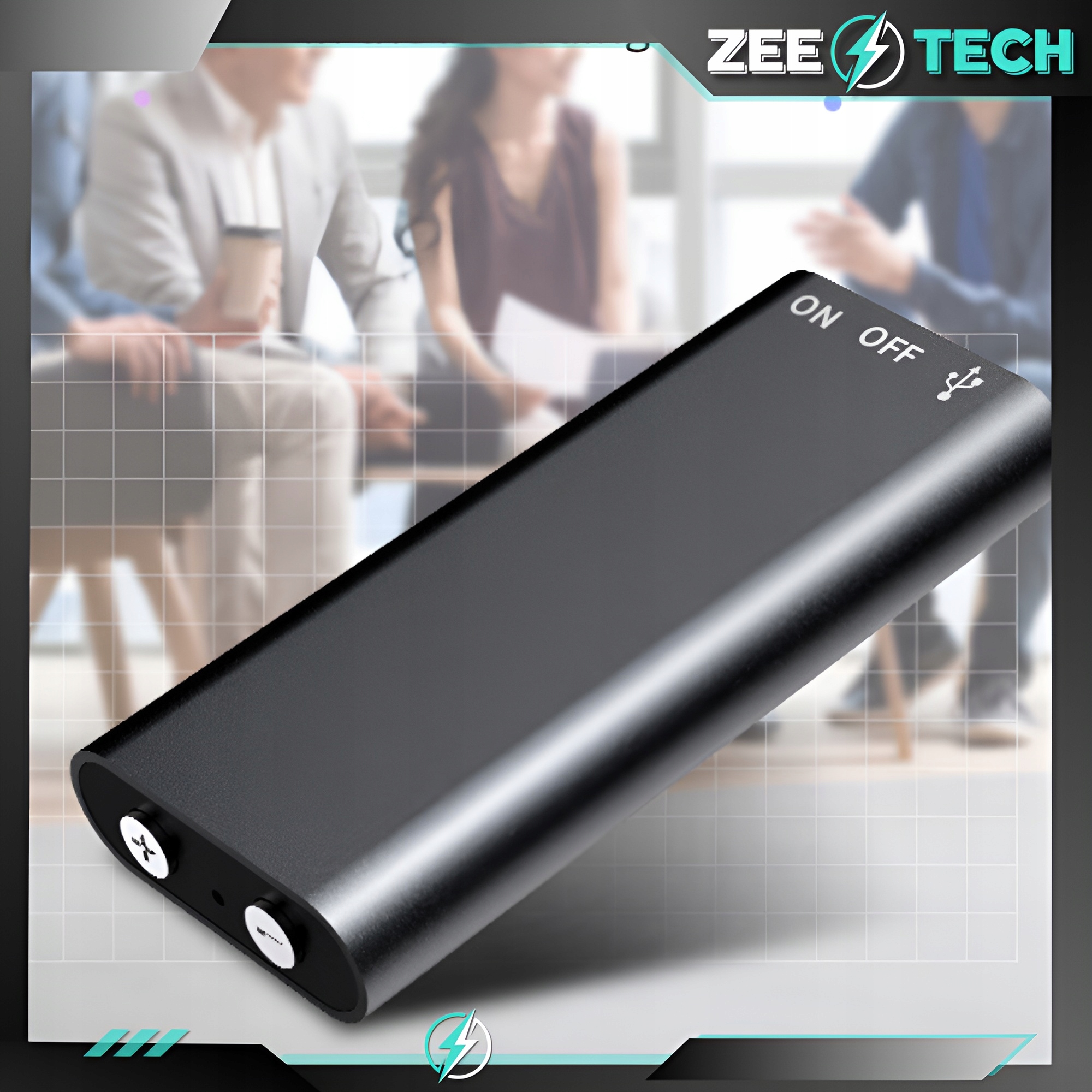 MINI PODSŁUCH SZPIEGOWSKI PLUSKWA MAŁY DYKTAFON 16 GB DETEKCJA GŁOS 2 TRYBY Marka ZeeTech
