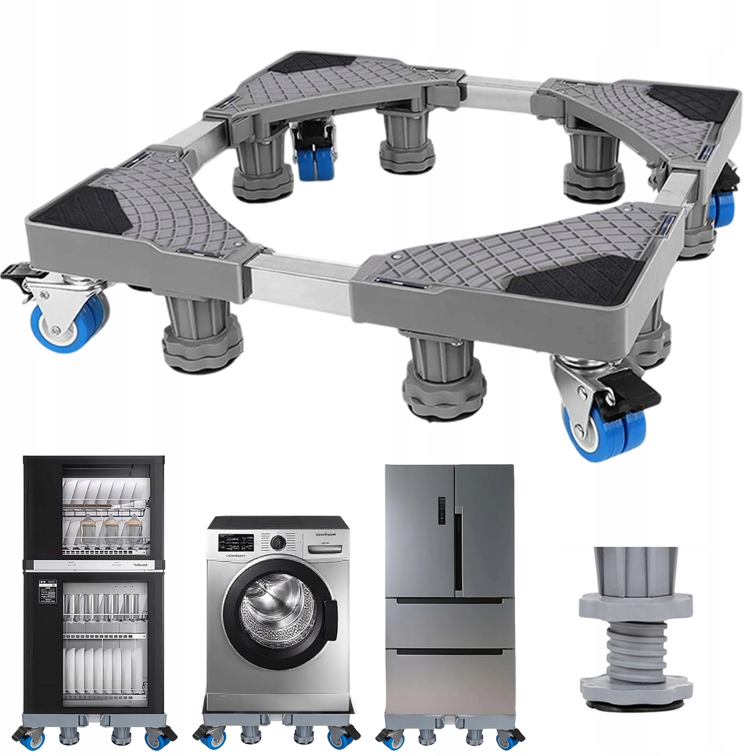 Podstawka Ruchoma Z 4KOLAMI 8STOPAMI Regulowana 42-66CM Dla Przeczynajacej