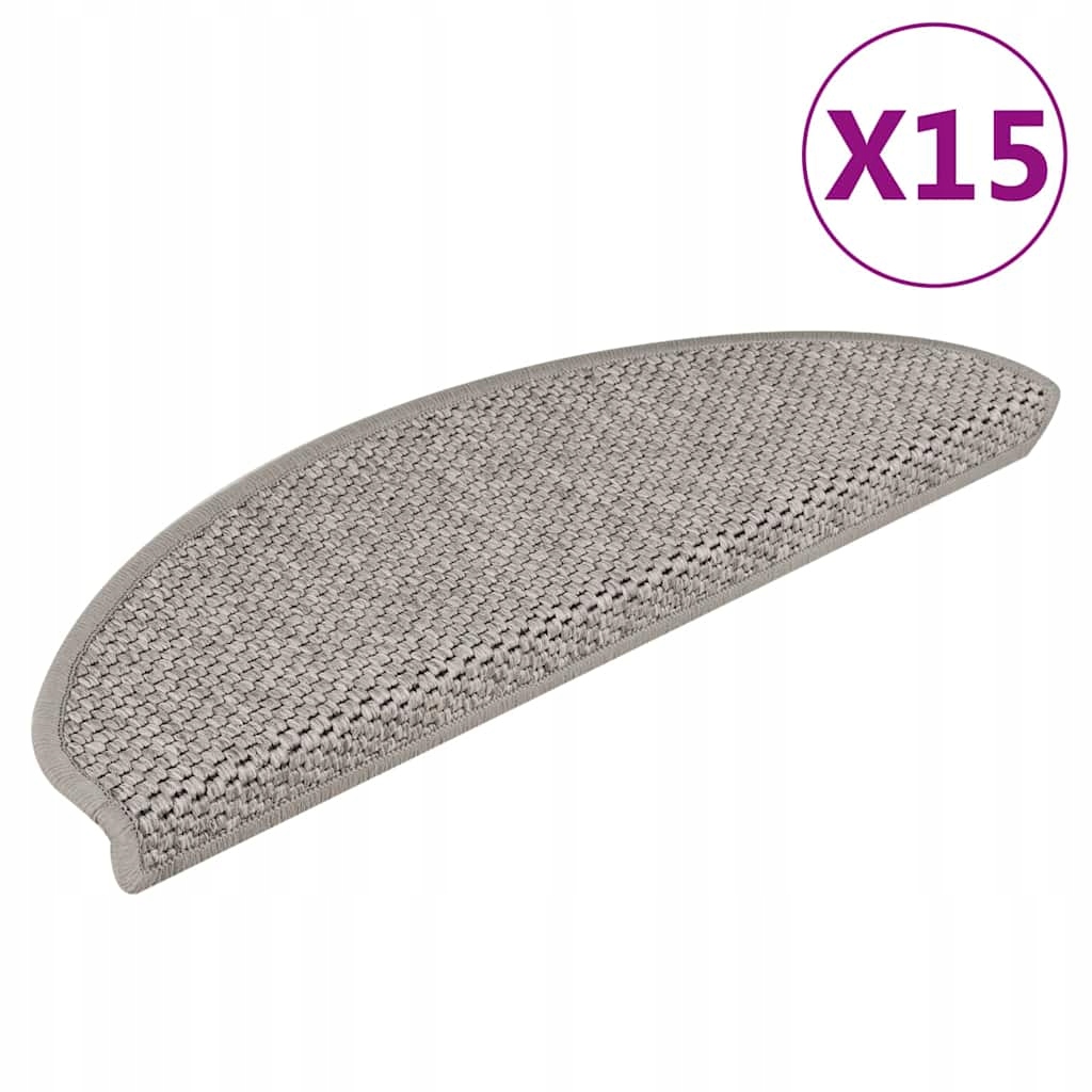 vidaXL Samolepiace podložky na schody, 15 ks, 65x21x4 cm, sivé