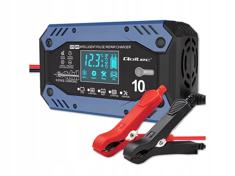 Inteligentna ładowarka Qoltec do akumulatorów 12-24V 10A