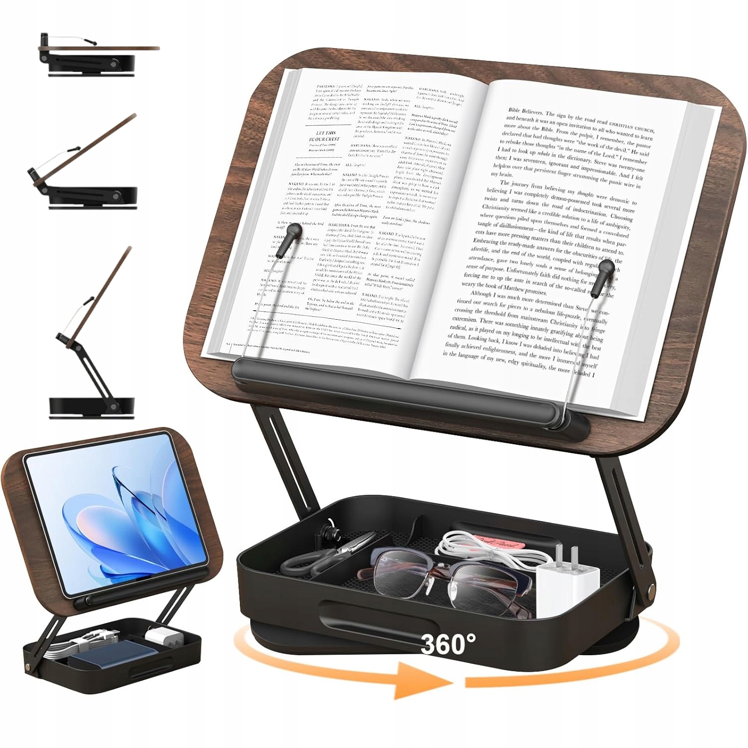 Podstavec Pod Knihu Stojan Podpěrka Na Tablet Ke Čtení Otočný O 360°