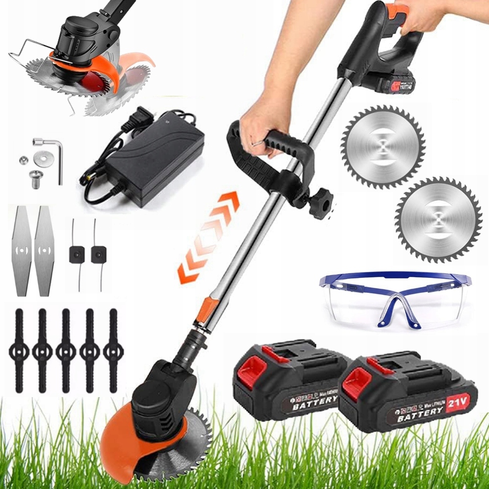 Aku Vyžínač Křovinořez Křovinořez Na Trávy 2xAKU Set Nože Kotouče