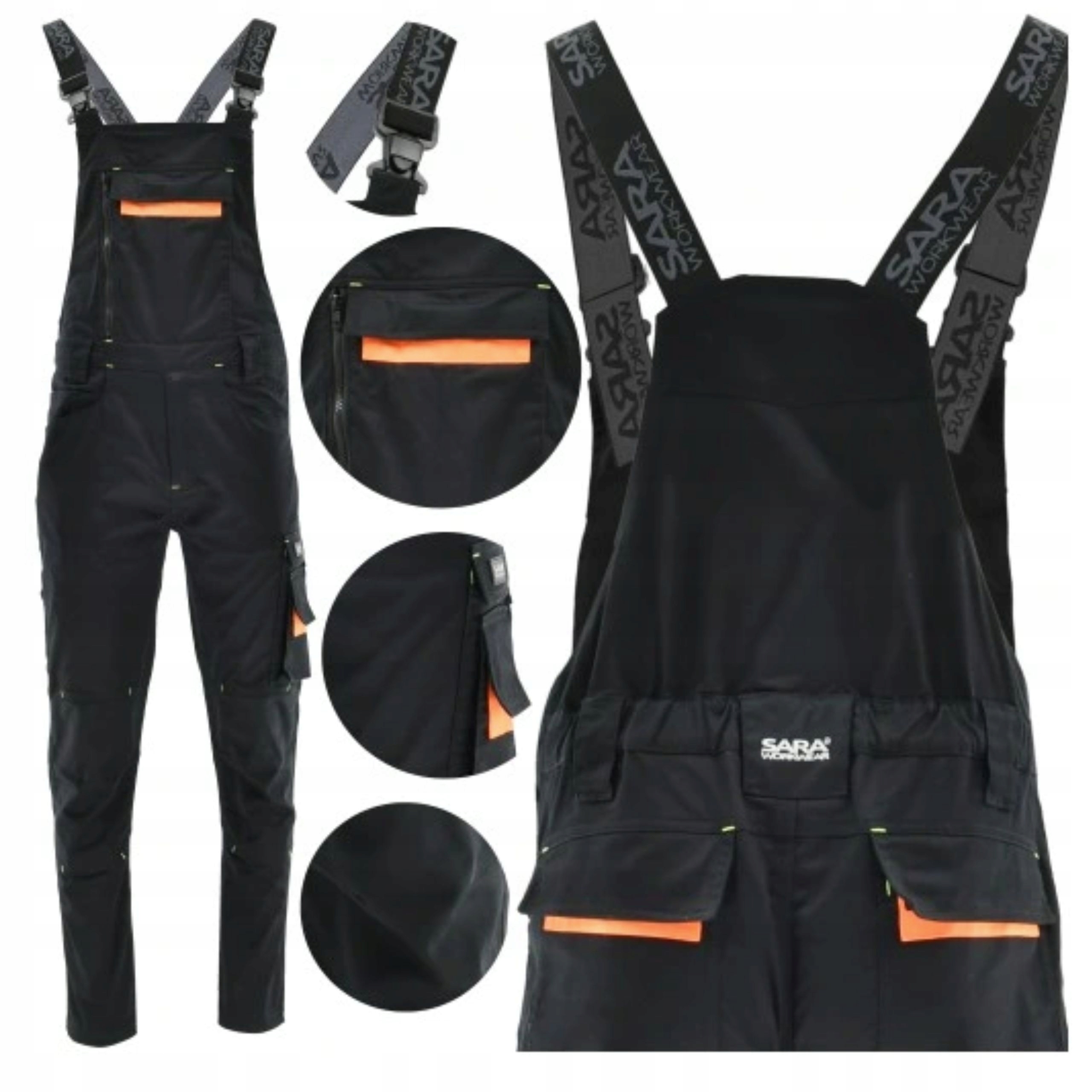 Spodnie Ogrodniczki Robocze Elastyczne Lekkie Dużo Kieszeń 52