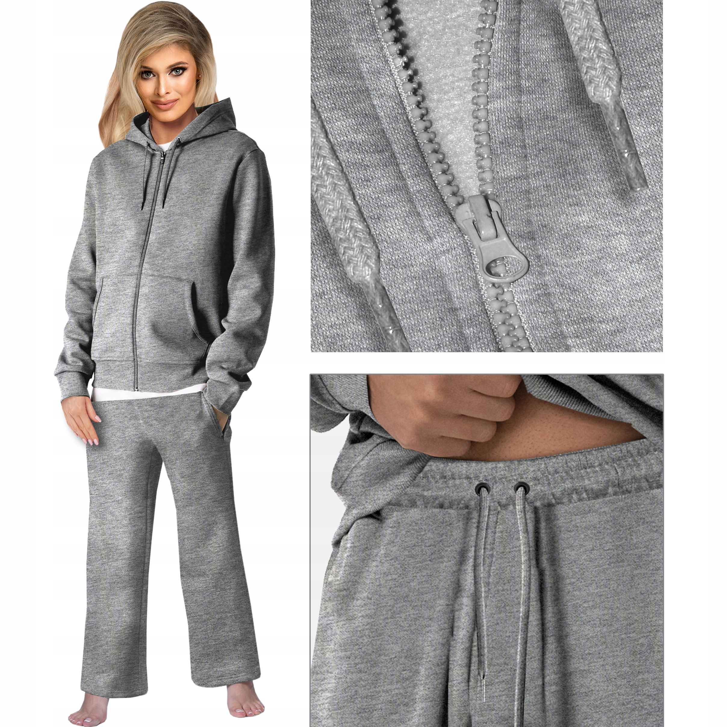 Rf tepláková souprava kapuce expresní šířka nohy teplá Ven/ama šedá S